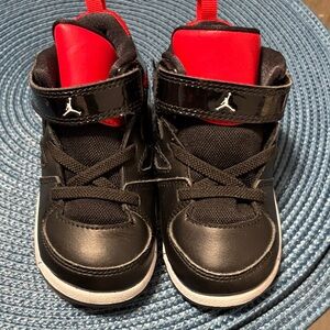 Jordan Kids Black and Red Sneakers